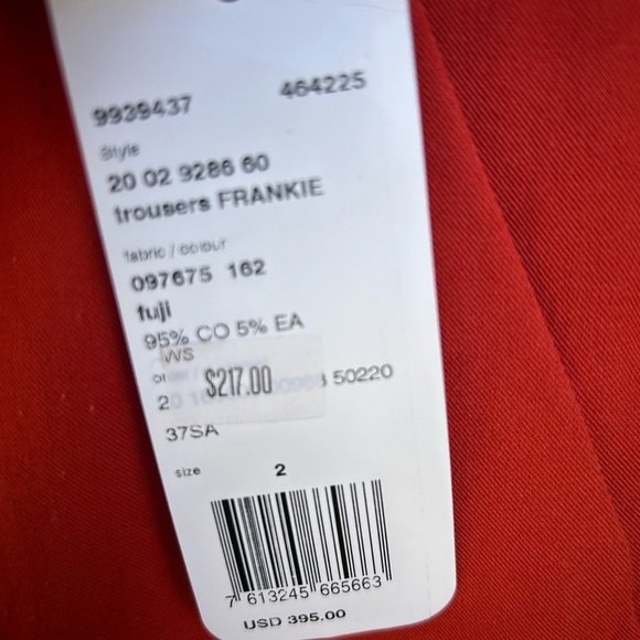 NWT Akris Punto Frankie Trousers Orange Fall Vibes Office Business Casual Sz 2 - Picture 9 of 11
